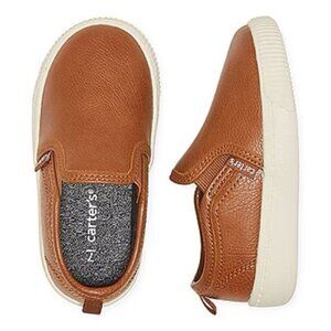 Carters Ricky Faux Leather Slip On Shoe Toddler Boy 7 Cognac Camel Brown Tan